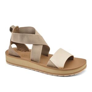 Cobian Women's Roma Rise Sandal 10 Beige Strappy Platform Neutral Comfort